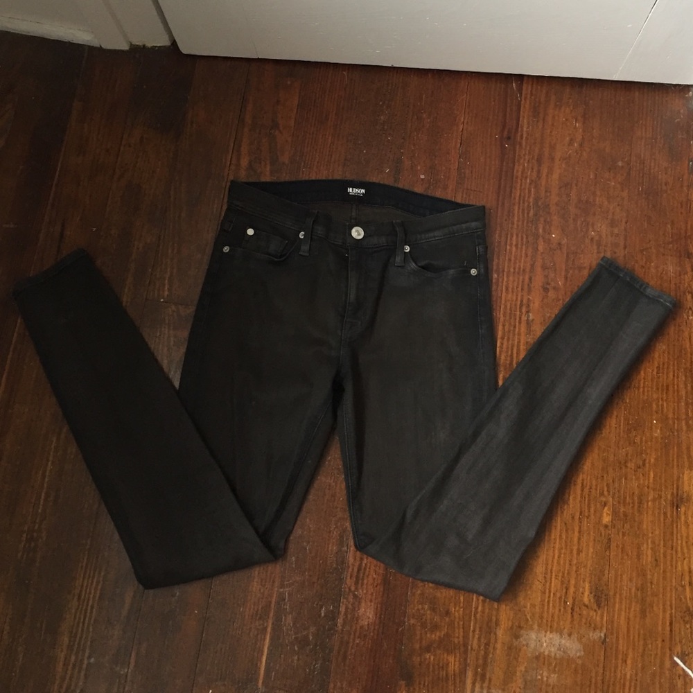Hudson USA glossy black jeans
